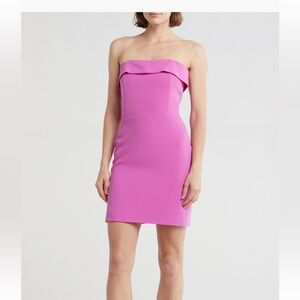 NWT Veronica Beard Maire Mini Strapless in Bright Magenta Purple